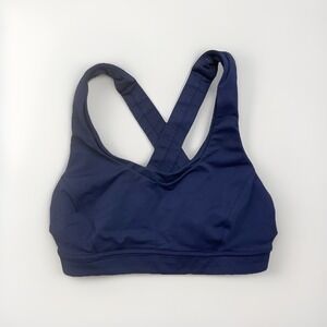 Lululemon Sport Bra Womens 4 Black Stash It Bra Medium Support B/C Cup Gym Run